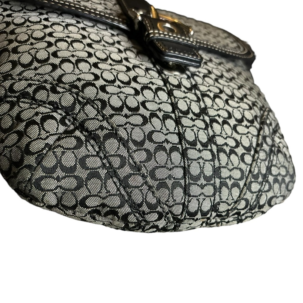 Coach Monogrammed Logo Buckle Small Crossbody Black/White/Silver Hardware - Picture 5 of 15